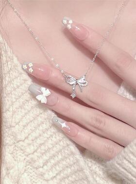 Girl Love Clavicle Chain Female Design High Sense Opal Bow N