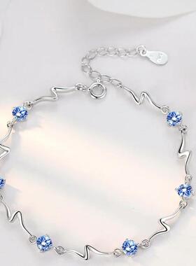 Korean Fashion Blue White Zirconia Elegant Sweet Delicate