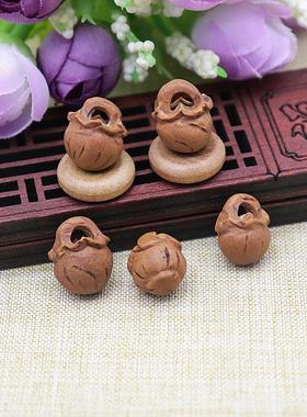 桃胡龙纹桃核雕刻两道花边篮子框diy材料编宝宝别针儿童挂件