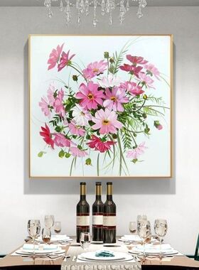 纯手工客厅油画餐厅玄关过道背景墙装饰画抽象花卉厚油艺术壁画