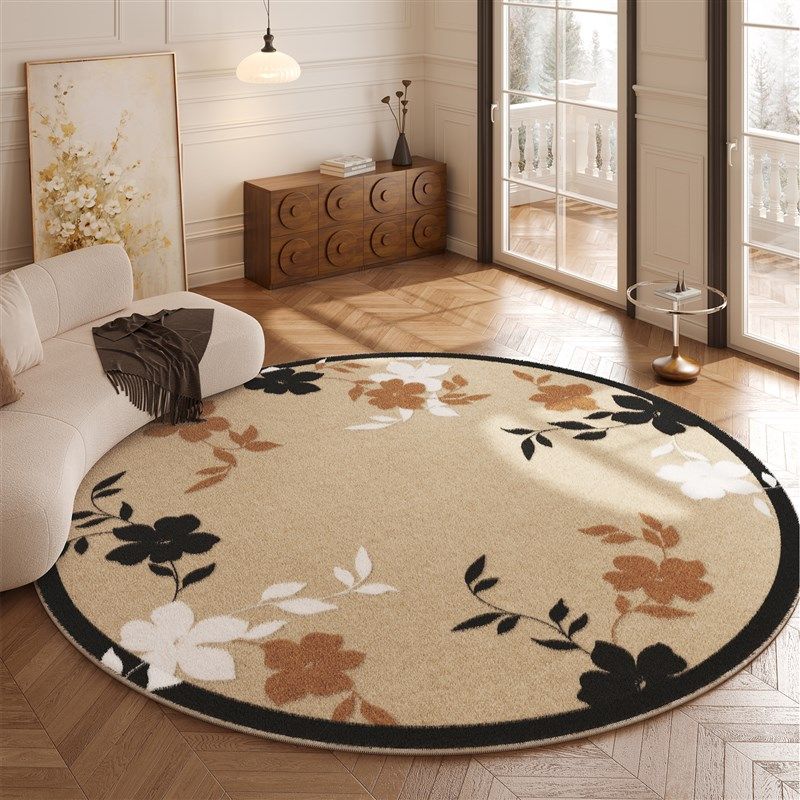 地毯客厅202新款圆形法式毛绒地垫家用防水防污房间免打理床边毯,淘宝优惠券,粉丝福利购,淘宝优惠卷
