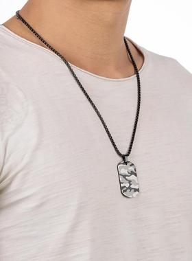 。Laser camouflage pattern titanium steel mens Pendant tend