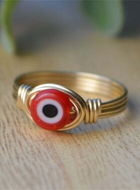 Evil Devils Eye Ring Handmade Copper Wire Ring For Women Eg