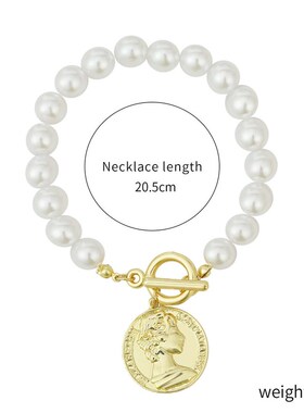 European and Korean fashion pearl brlet metal plate pendant