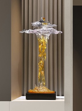 流水假山摆件进门入户玄关办公室生财景观大件落地开业乔迁送礼品