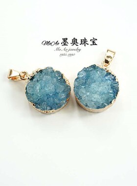Natural Stone Sprout Cluster Pendant Rough Stone Gilt Crysta