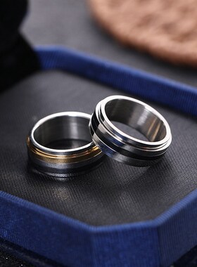 Rotatable Stainless Steel Ring for Couple Fashionable and Si