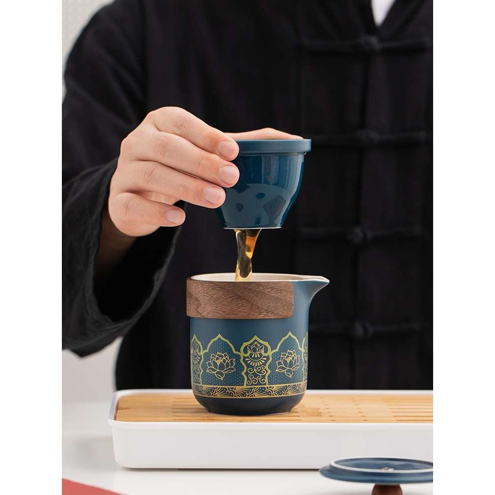 便携式旅行茶具小套装户外露营功夫快客杯一壶四杯泡茶壶喝茶装备,淘宝优惠券,粉丝福利购,淘宝优惠卷