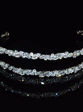 New Bilayer Cubic Zirconia Wedding Tiaras For bride Headband