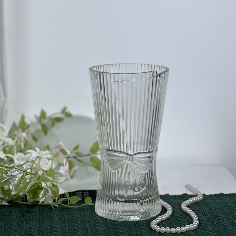 法式不规则扭曲腰鼓蝴蝶结报纸水晶加厚玻璃花瓶玫瑰康乃馨富贵竹,淘宝优惠券,粉丝福利购,淘宝优惠卷