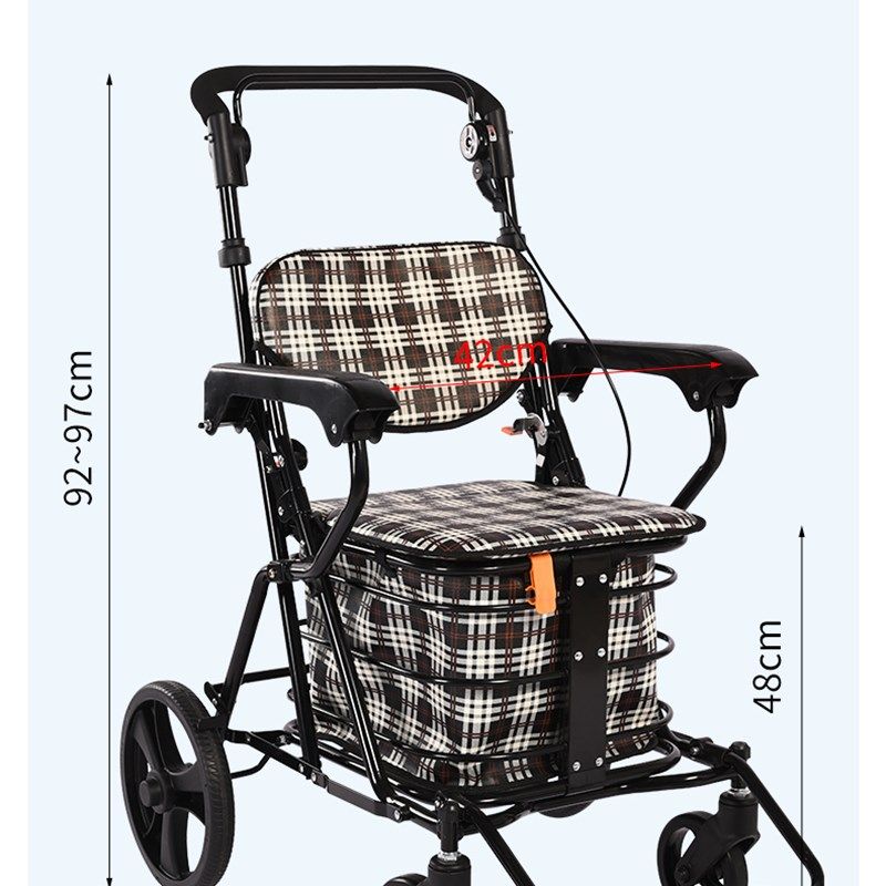 埃立娇老年购物手推车助行代步车折叠买菜车可坐四轮推车轻便可推,淘宝优惠券,粉丝福利购,淘宝优惠卷