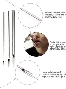 5-100PCS Body Piercing Needle 10G 12G 14G 16G 18G 20G Surgic