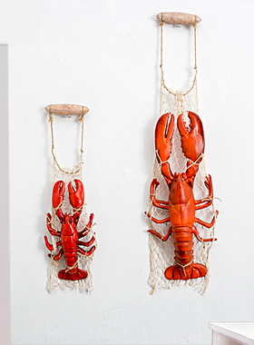 地中海风格海鲜模型仿真龙虾螃蟹假大小闸蟹店面装饰餐厅挂件摆件
