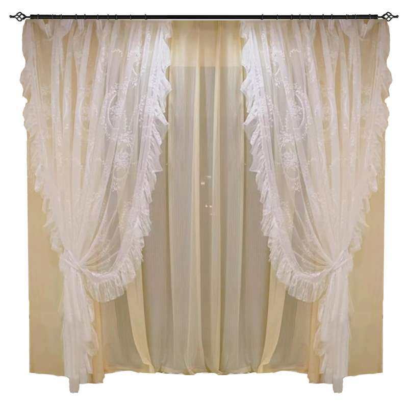 法式轻奢蕾丝纱 浅黄鱼骨纱镂空肌理镜中花卧室阳台飘窗窗纱,淘宝优惠券,粉丝福利购,淘宝优惠卷