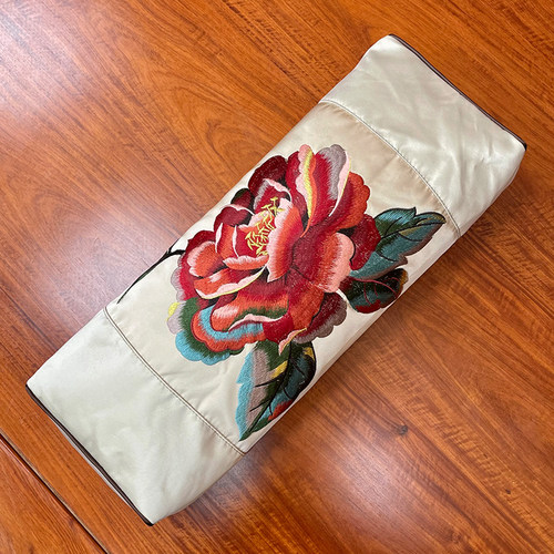 中式刺绣荞麦枕头宫廷仿古方枕古代老式荞麦壳枕长方形护脊助眠枕 - 图1