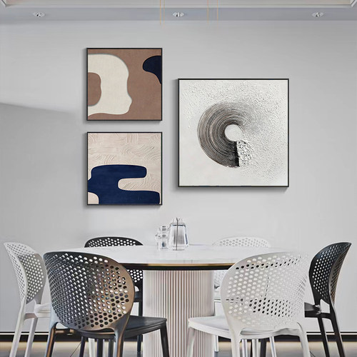 客厅沙发背景墙挂画黑白灰抽象入户玄关现代装饰画餐厅床头墙壁画 - 图1