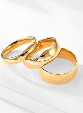 2/4/6/8/12/MM Fashion Stainless Steel Ring Wholesale Laser