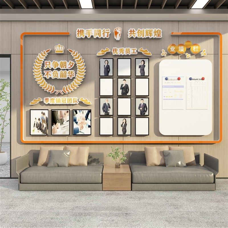 团队风采企业文化墙员工照片展示墙公告栏墙贴办公室布置墙面装饰,淘宝优惠券,粉丝福利购,淘宝优惠卷