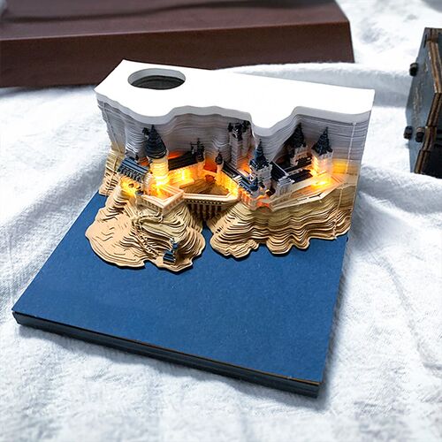 Omoshiroi Block 3D Memo Pad Led Howarts Notepad 3D Model Cas - 图1