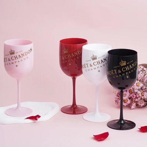 MOET 500ML Champagne Flutes Glasses Plastic Wine Glasses Dis - 图0