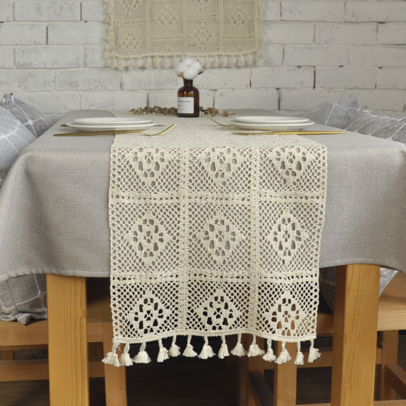 蕾丝电视柜盖布手工钩针花斗柜餐桌旗田园镂空文艺流苏茶几盖巾,淘宝优惠券,粉丝福利购,淘宝优惠卷