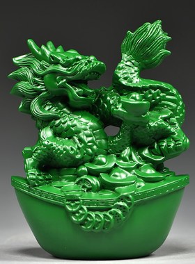 绿色木雕十二生肖摆件一套实木质鼠牛虎兔龙蛇马羊猴鸡狗猪工艺品