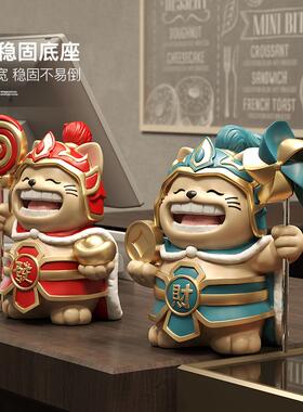 门财猫摆件入户玄关桌面装饰办公室工搬招位摆设家RAR神礼物乔迁