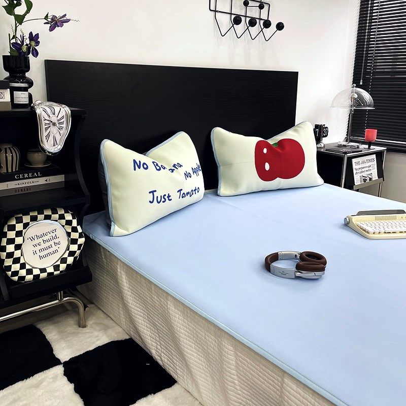 花田小汐 红番茄 数码印花夏季冰丝凉席三件套可折叠水洗空调软席,淘宝优惠券,粉丝福利购,淘宝优惠卷