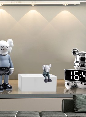 时钟表摆台式暴力熊公仔摆件挂钟入户玄关客厅电视柜酒柜子装饰品