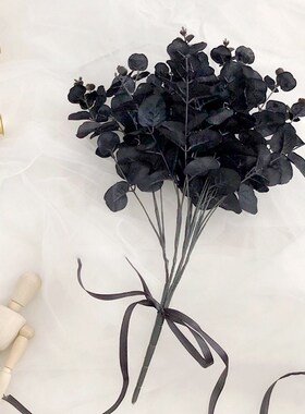 1PCS Simulation Black Eucalyptus Leaf Fake Flower Simple Hom