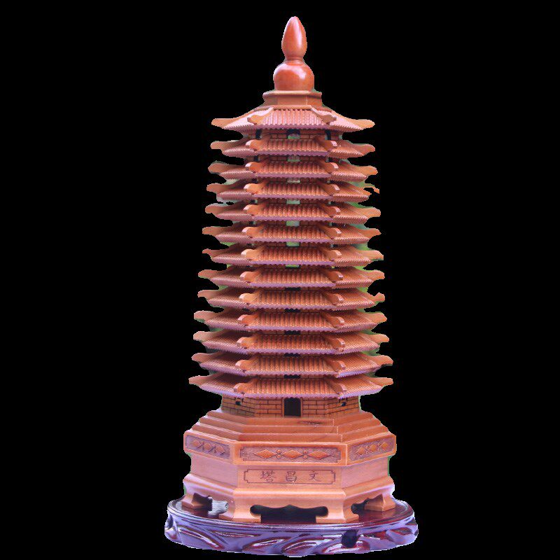 桃木文昌塔摆件九层十三层孩子书房书桌面装饰摆件桃木雕刻文昌塔,淘宝优惠券,粉丝福利购,淘宝优惠卷