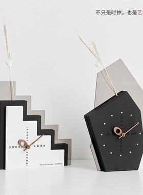 Mndeld钟表2023新款座钟客厅家用台式摆件家居饰品干花艺术装饰