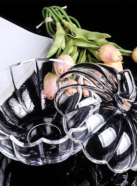 简约水晶玻璃罐带盖南瓜盅糖果罐子首饰透明小收纳盒创意蜡烛容器