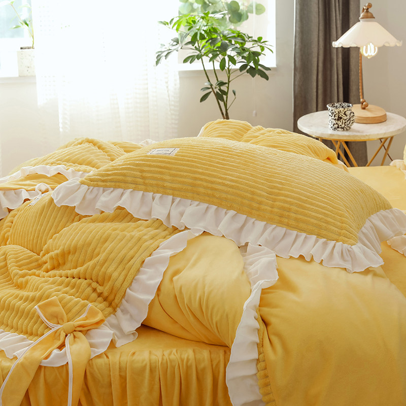 公主风兔兔绒枕荷叶花边枕头少女心秋冬季加绒单人枕一对装,淘宝优惠券,粉丝福利购,淘宝优惠卷