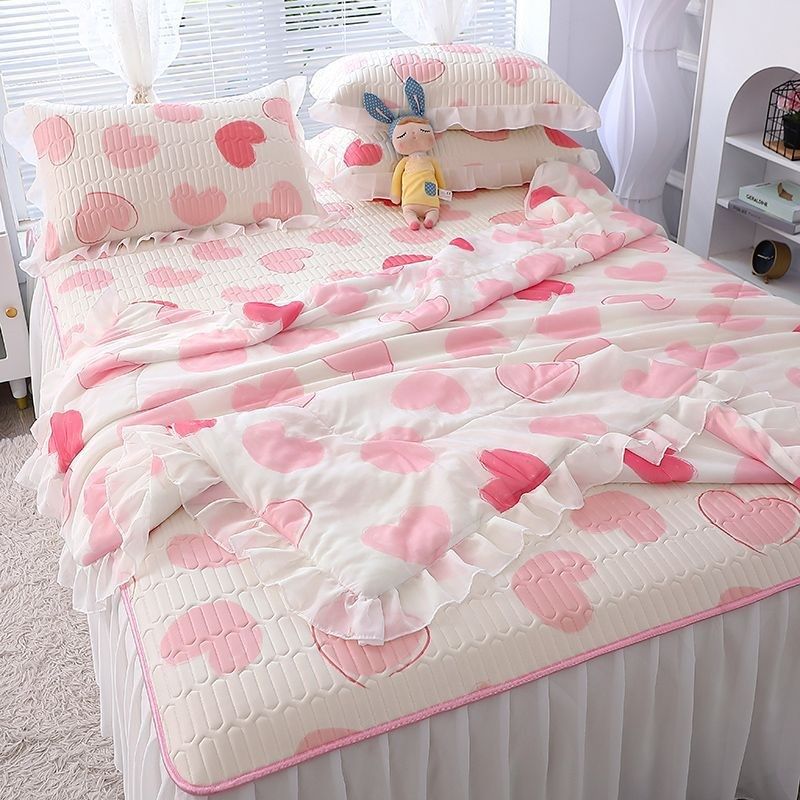 冰丝乳胶凉席夏凉被四件床裙款公主风女生夏天可水洗空调软席子,淘宝优惠券,粉丝福利购,淘宝优惠卷