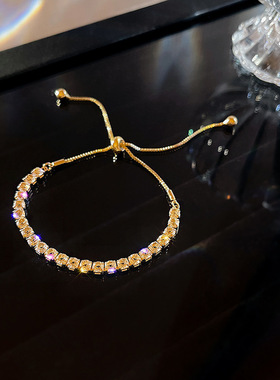 in潮同款超闪满钻手链女设计感气质时尚抽拉式手饰品