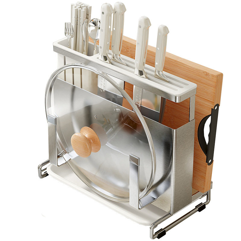 不锈钢厨房刀架置物架台面壁挂多功能一体放菜刀砧板菜板筷子收纳,淘宝优惠券,粉丝福利购,淘宝优惠卷