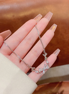 轻奢小众设计感抽拉式满钻手链女in潮韩国新款网红钛钢手饰