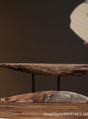 风化木底座陶件瓷人01物佛意像底座意根创雕实木枯木自然禅摆装饰