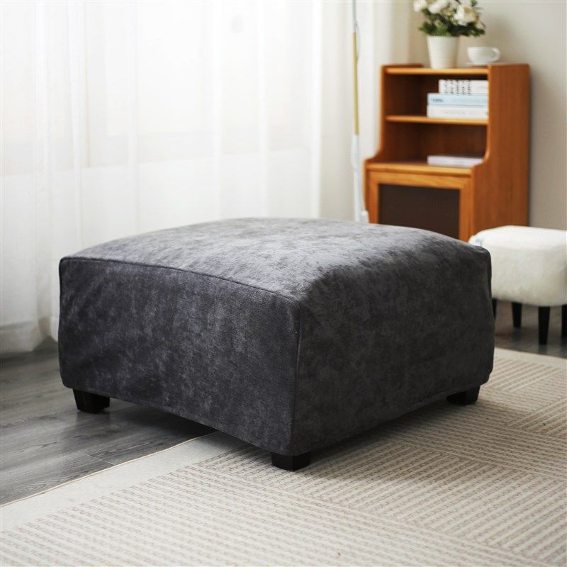 大号正方形雪尼尔方榻加厚全包矮凳家用纯色沙发踏脚凳保护罩,淘宝优惠券,粉丝福利购,淘宝优惠卷