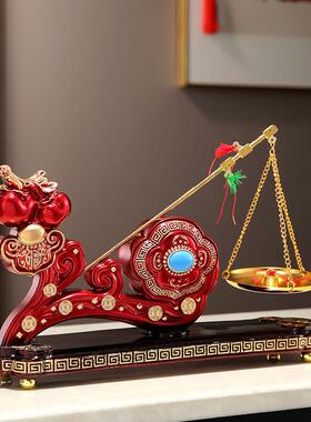 乔迁之喜装厅摆放砣小铜秤喜称客老饰式秤643杆带秤搬家仪式用品
