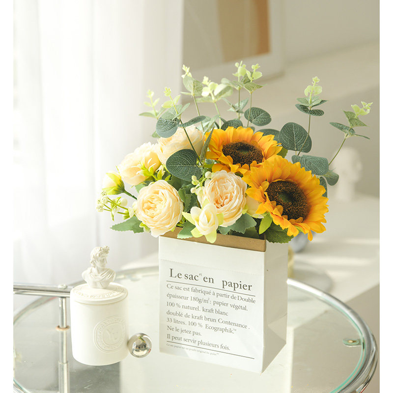 向日葵仿真花假花摆设客厅干花花束室内装饰摆件花卉仿真花高档,淘宝优惠券,粉丝福利购,淘宝优惠卷