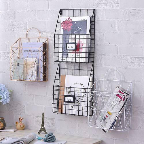steel newspaper wall holder storage magazine book hanger - 图1