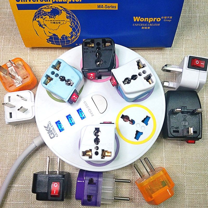 新款白色稳不落带开关插座国标澳标美标英标德标欧标万用转换插头,淘宝优惠券,粉丝福利购,淘宝优惠卷