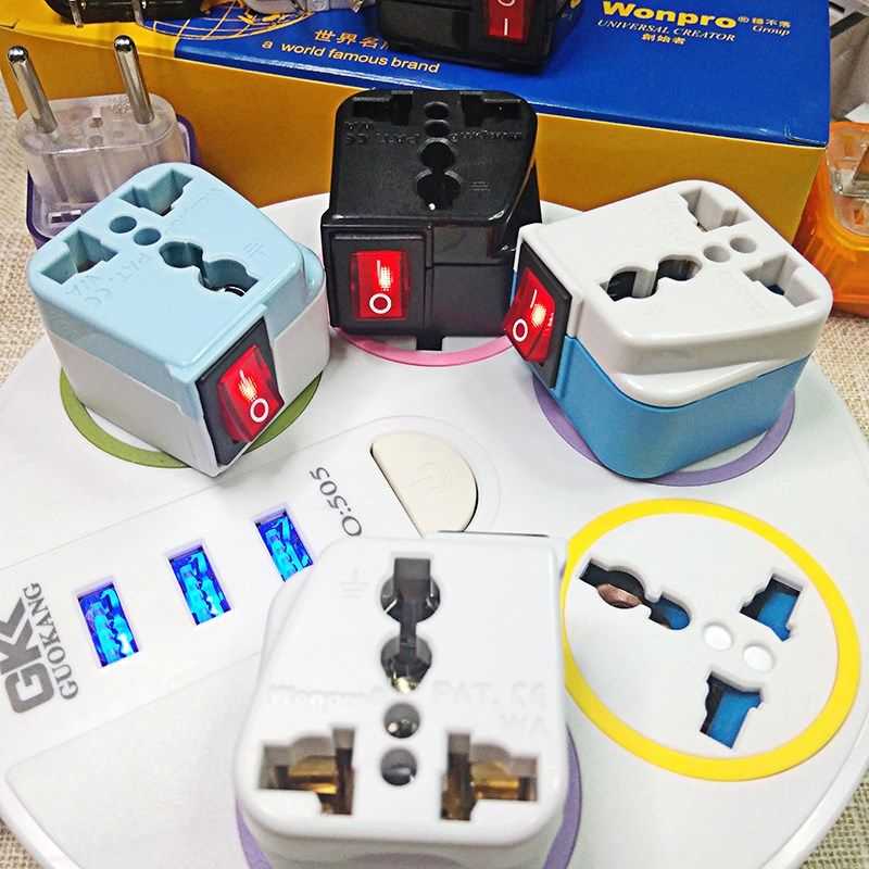 新款白色稳不落带开关插座国标澳标美标英标德标欧标万用转换插头,淘宝优惠券,粉丝福利购,淘宝优惠卷