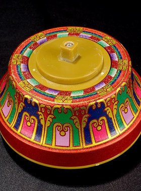 藏村电动转轮室内家用转筒桌面转动金桶摆件