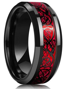 21 Colors 8mm Mens Stainless Steel Celtic Dragon Ring