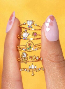 Fairytale Design Princess Ring with Color Zircon Stones for