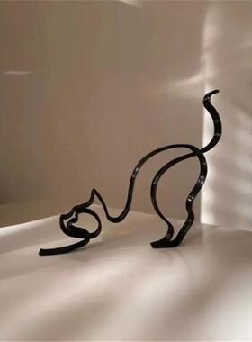 2025 Dog Cat Minimalist Art Sculpture Decor Gift Metal Decor