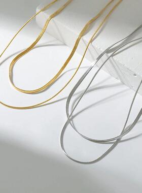 New 2024 Stainless steel Double layered stacking chain neckl